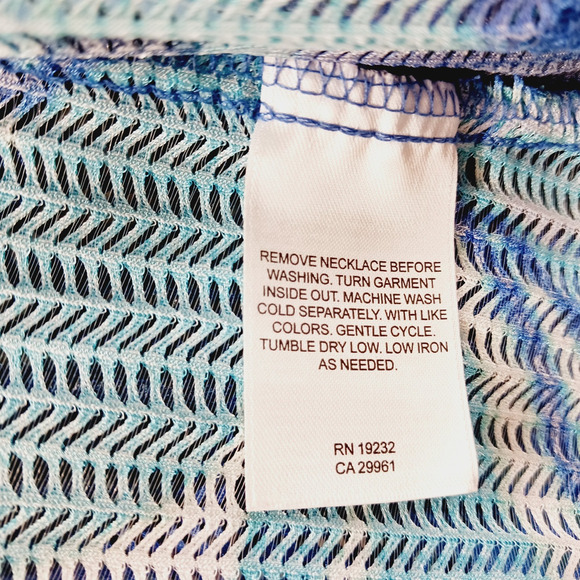 Cardigan Open Size XL Navy Aqua Royal Grandma Chic Coastal Resort Bloomcore - Picture 10 of 10